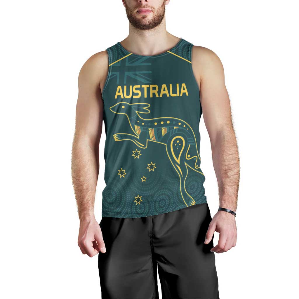 Custom Australia Rugby Men Tank Top Proud of Aussie Kangaroo - Vibe Hoodie Shop