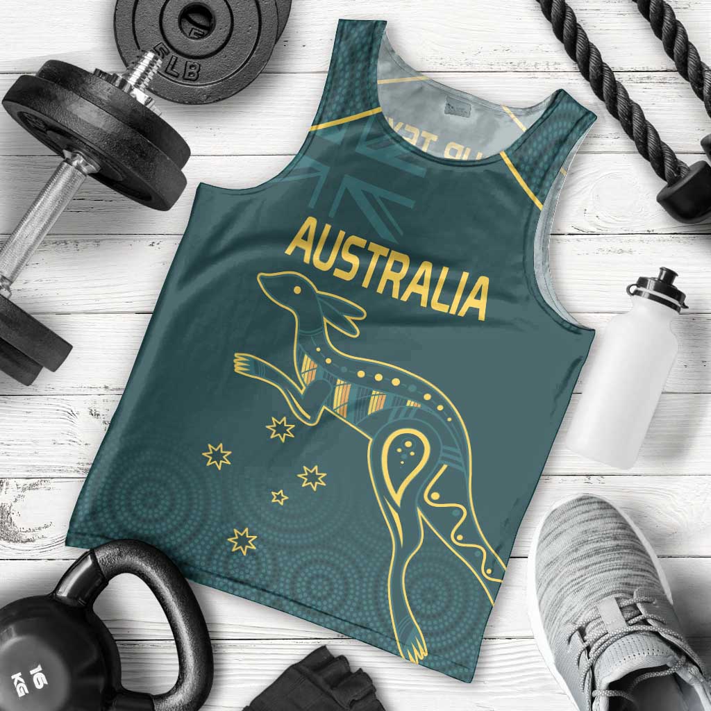 Custom Australia Rugby Men Tank Top Proud of Aussie Kangaroo - Vibe Hoodie Shop