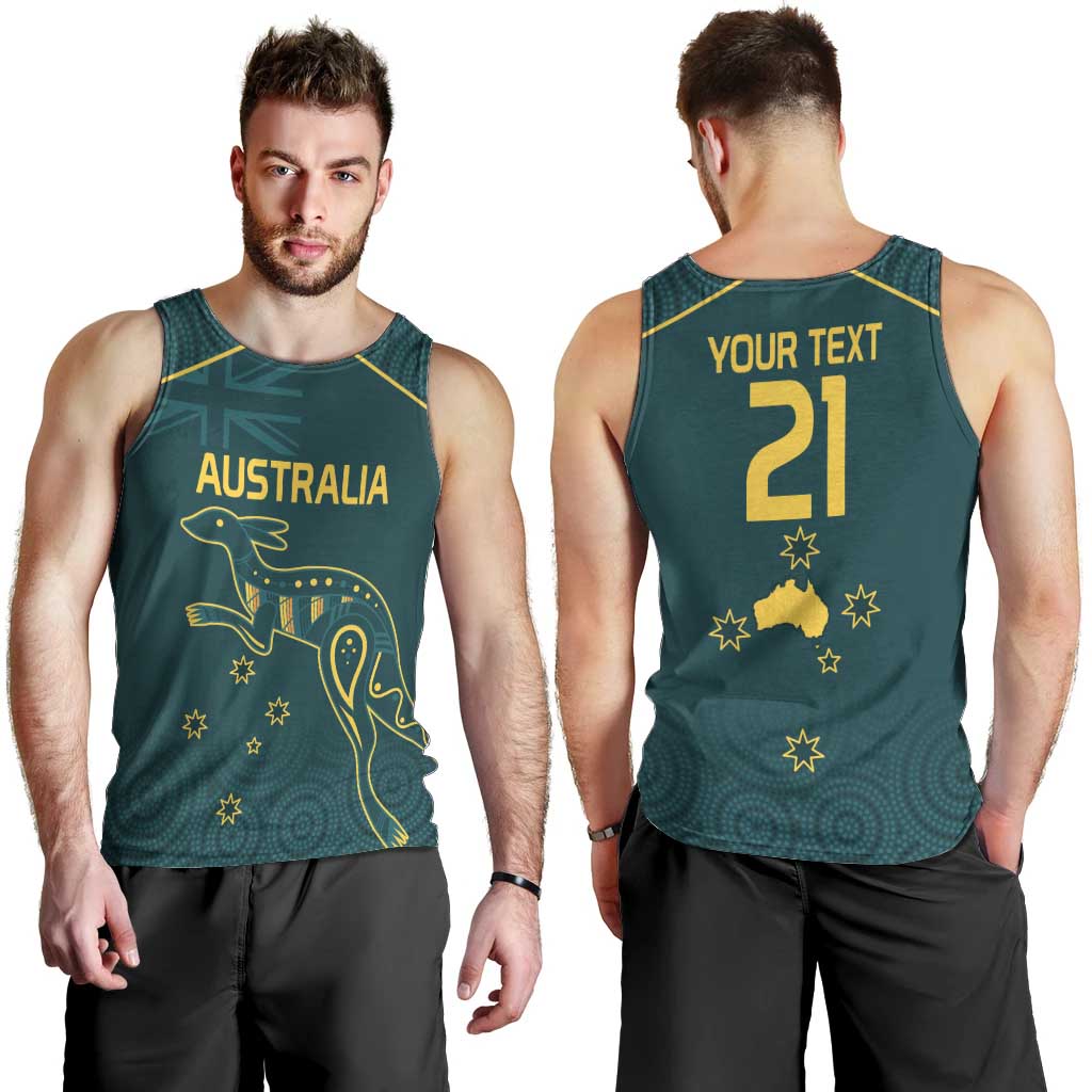 Custom Australia Rugby Men Tank Top Proud of Aussie Kangaroo - Vibe Hoodie Shop