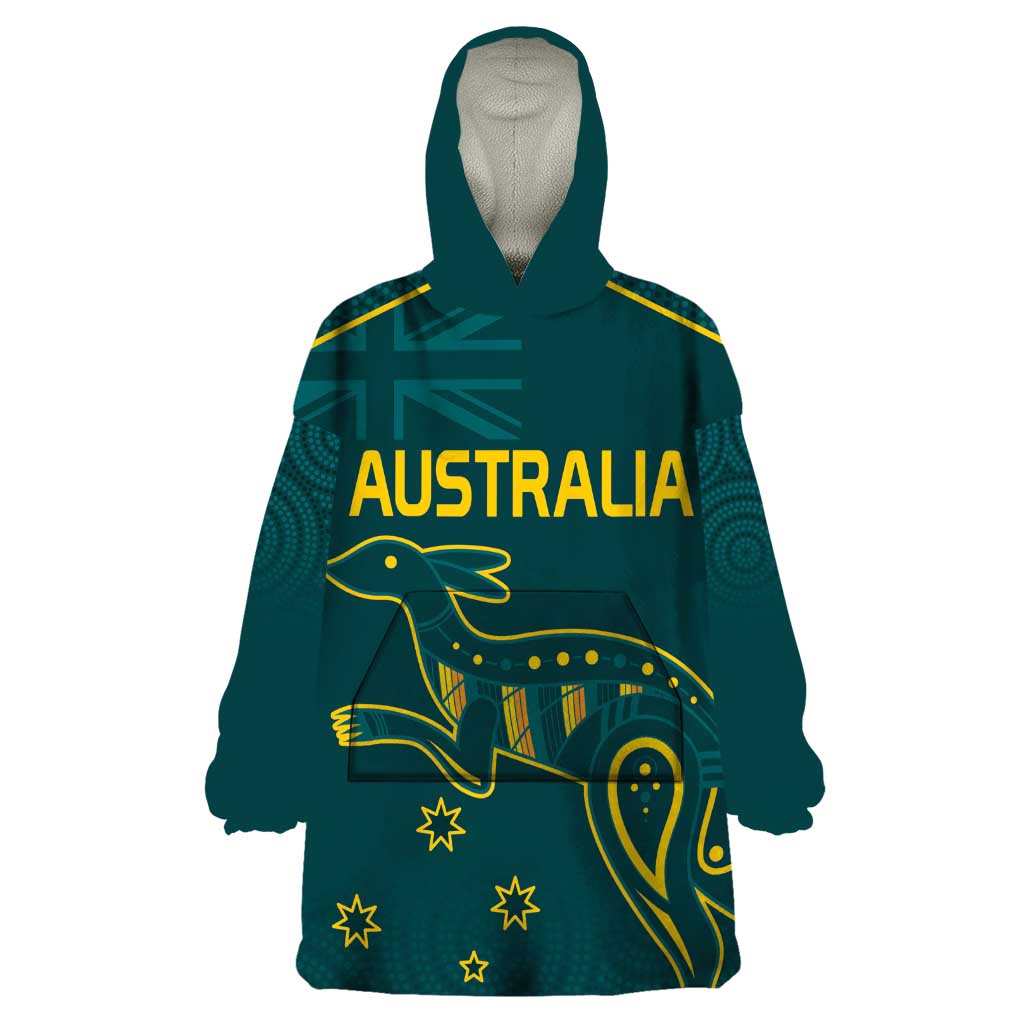 Custom Australia Rugby Wearable Blanket Hoodie Proud of Aussie Kangaroo - Vibe Hoodie Shop