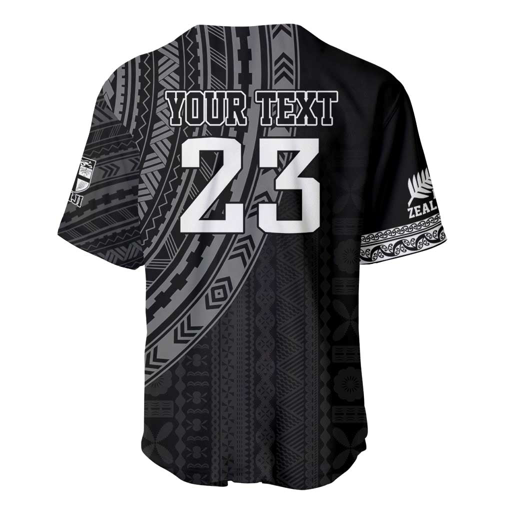 Custom Fiji New Zealand Rugby Baseball Jersey Make History Together - Vibe Hoodie Shop