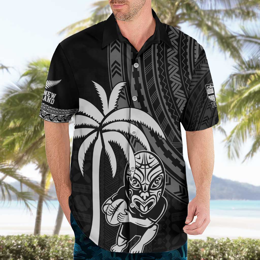 Custom Fiji New Zealand Rugby Hawaiian Shirt Make History Together - Vibe Hoodie Shop