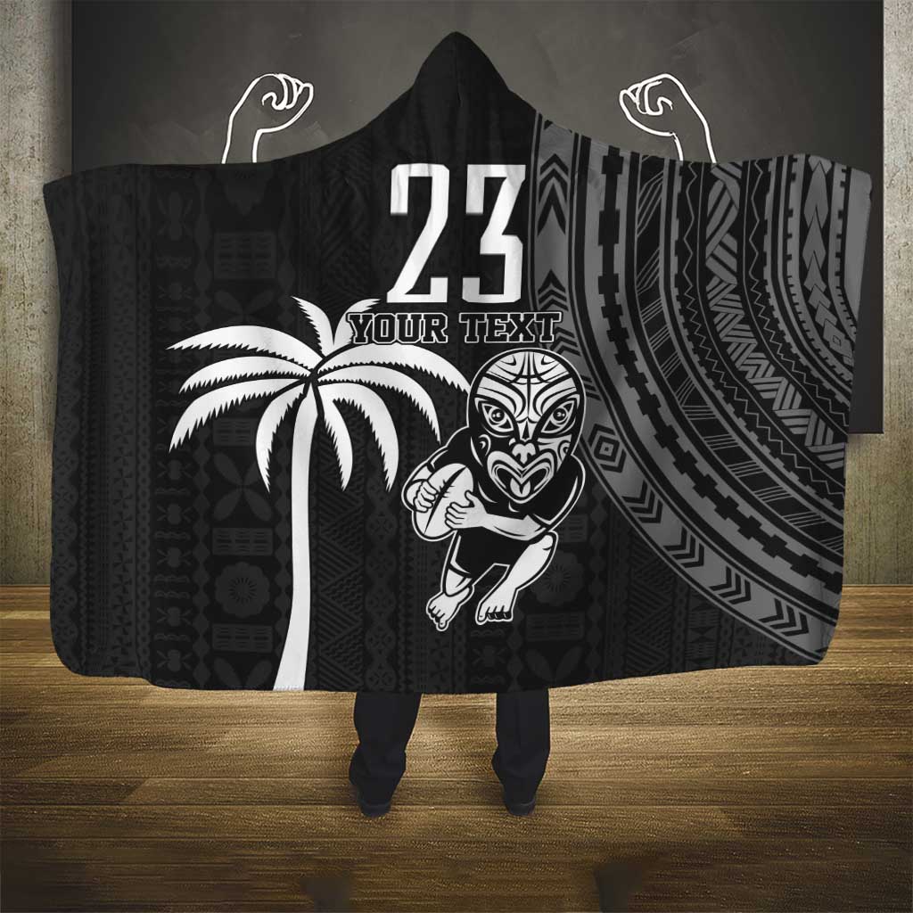 Custom Fiji New Zealand Rugby Hooded Blanket Make History Together