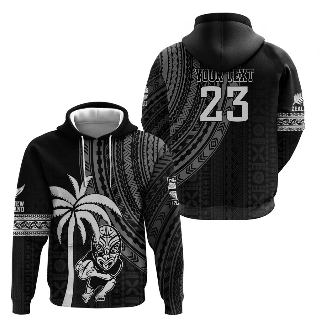 Custom Fiji New Zealand Rugby Hoodie Make History Together LT9 - Vibe Hoodie Shop