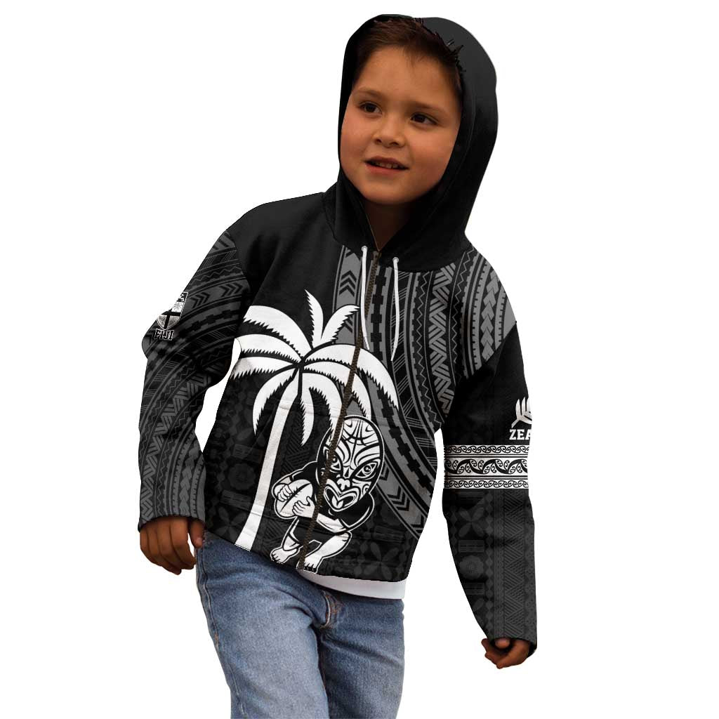 Custom Fiji New Zealand Rugby Kid Hoodie Make History Together - Vibe Hoodie Shop