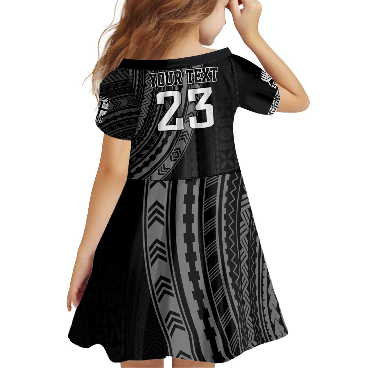 Custom Fiji New Zealand Rugby Kid Short Sleeve Dress Make History Together - Vibe Hoodie Shop