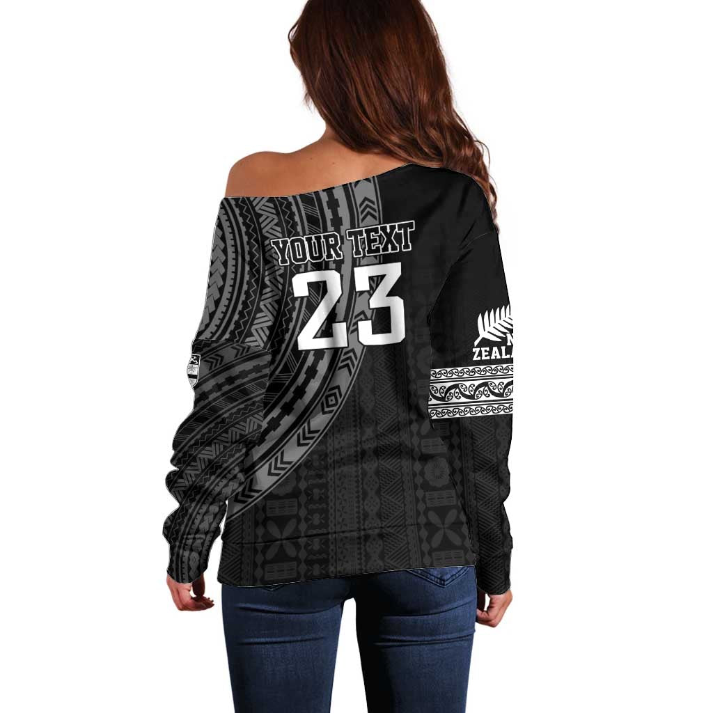 Custom Fiji New Zealand Rugby Off Shoulder Sweater Make History Together - Vibe Hoodie Shop