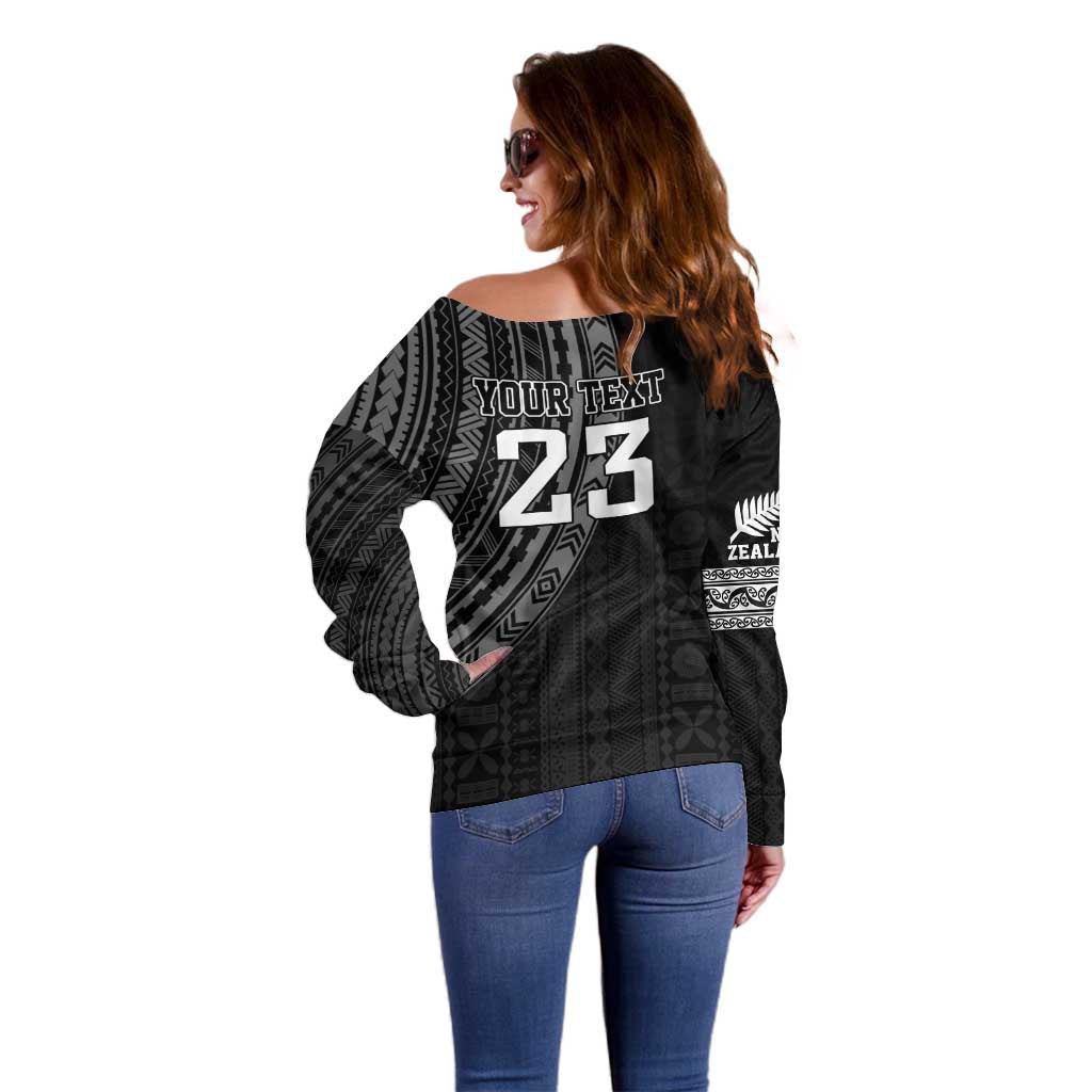 Custom Fiji New Zealand Rugby Off Shoulder Sweater Make History Together - Vibe Hoodie Shop