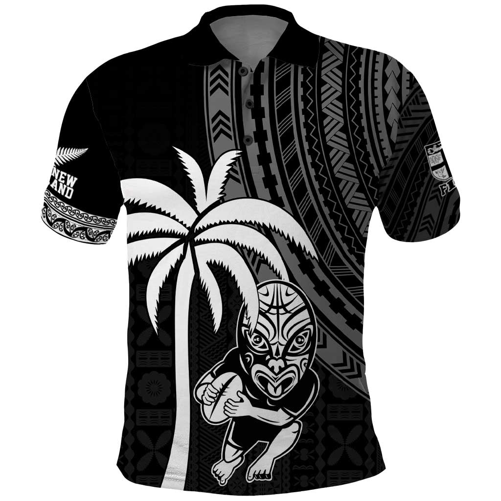 Custom Fiji New Zealand Rugby Polo Shirt Make History Together LT9 - Vibe Hoodie Shop