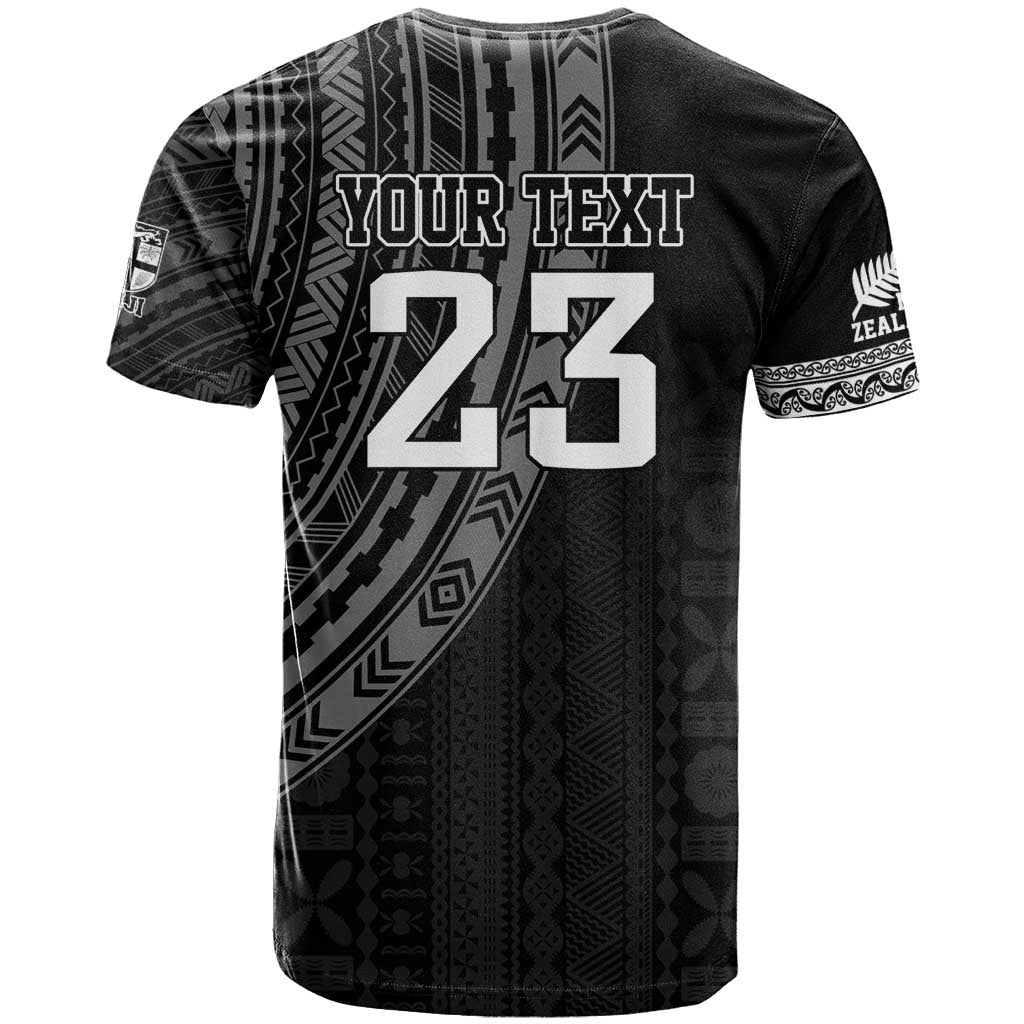 Custom Fiji New Zealand Rugby T Shirt Make History Together LT9 - Vibe Hoodie Shop