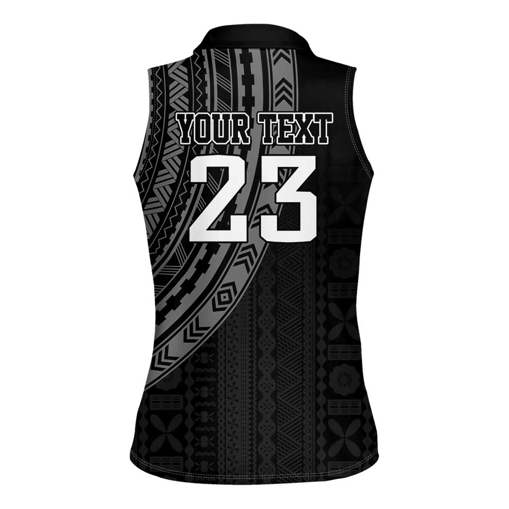 Custom Fiji New Zealand Rugby Women Sleeveless Polo Shirt Make History Together