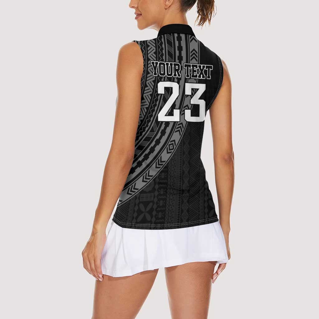 Custom Fiji New Zealand Rugby Women Sleeveless Polo Shirt Make History Together