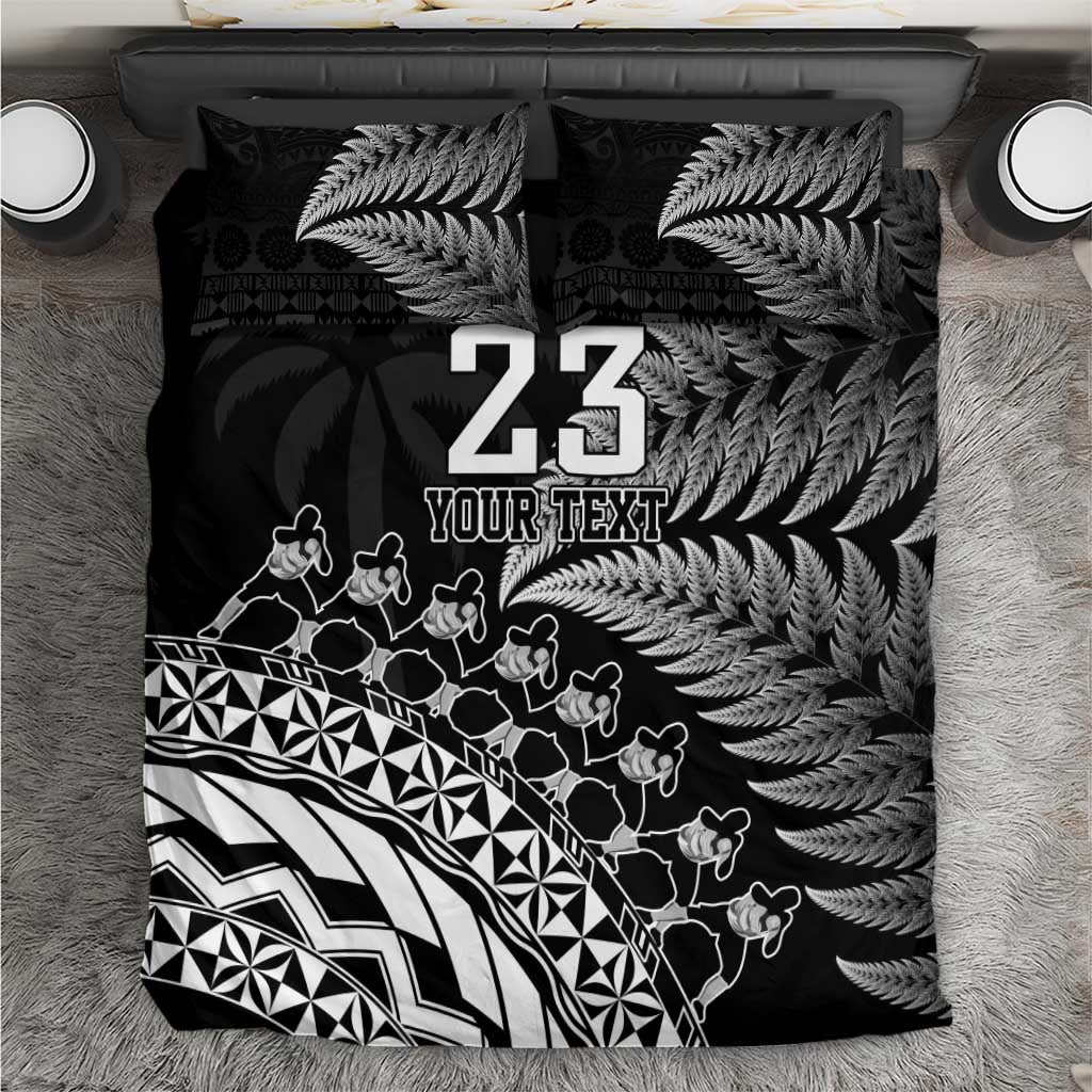 Custom Fiji New Zealand Rugby Bedding Set Cibi Dance with Black Fern - Vibe Hoodie Shop