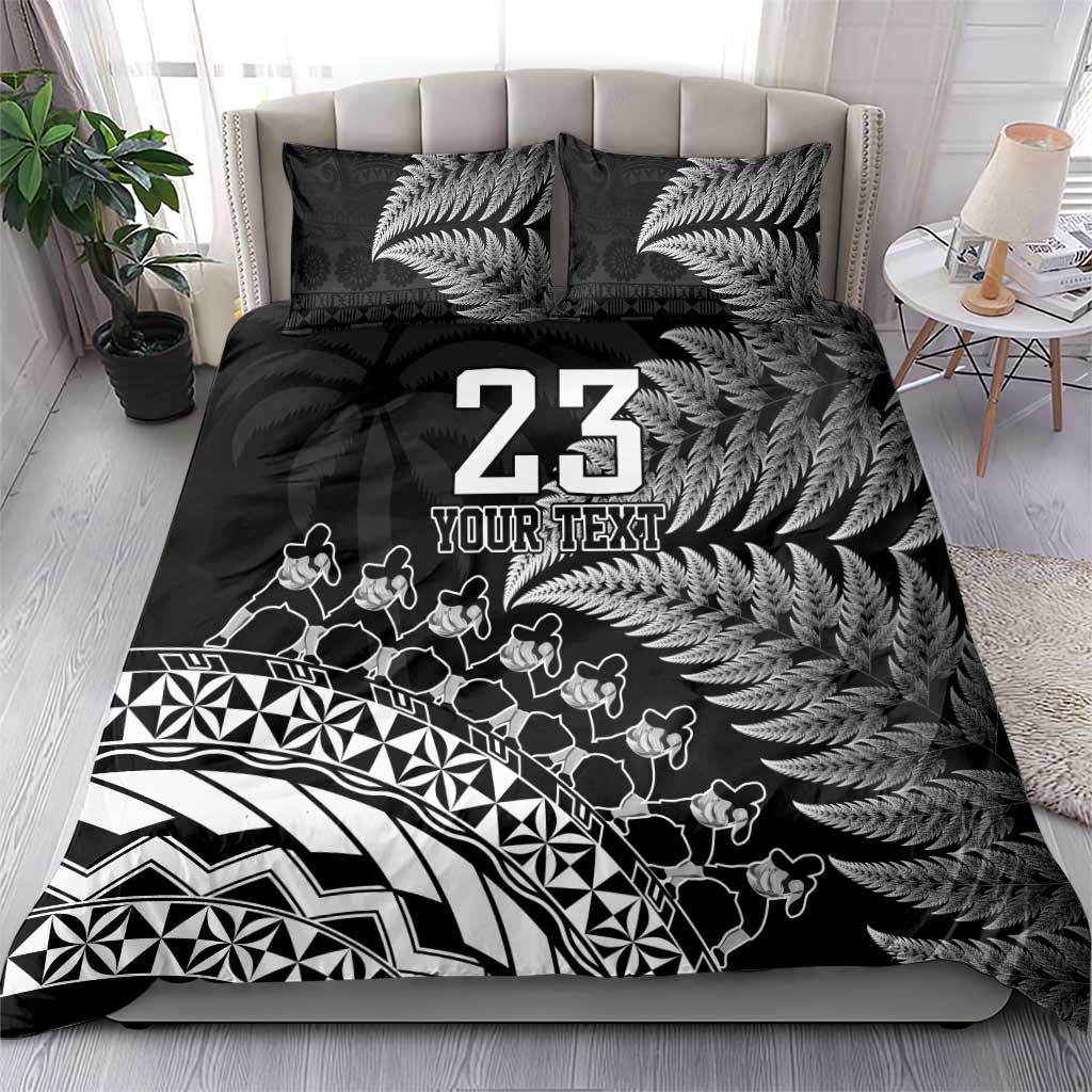 Custom Fiji New Zealand Rugby Bedding Set Cibi Dance with Black Fern - Vibe Hoodie Shop