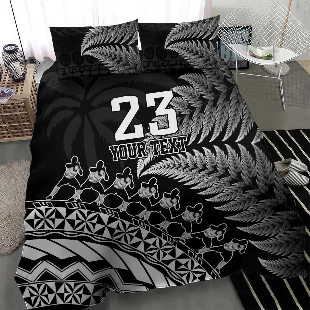 Custom Fiji New Zealand Rugby Bedding Set Cibi Dance with Black Fern - Vibe Hoodie Shop