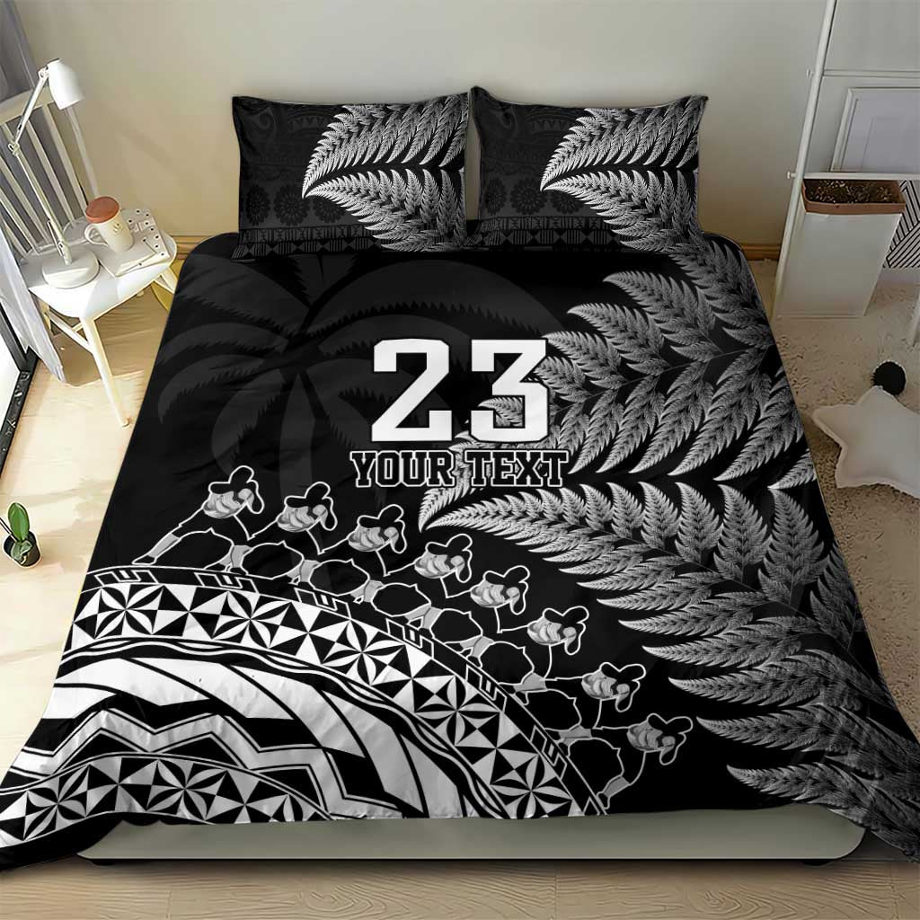 Custom Fiji New Zealand Rugby Bedding Set Cibi Dance with Black Fern - Vibe Hoodie Shop