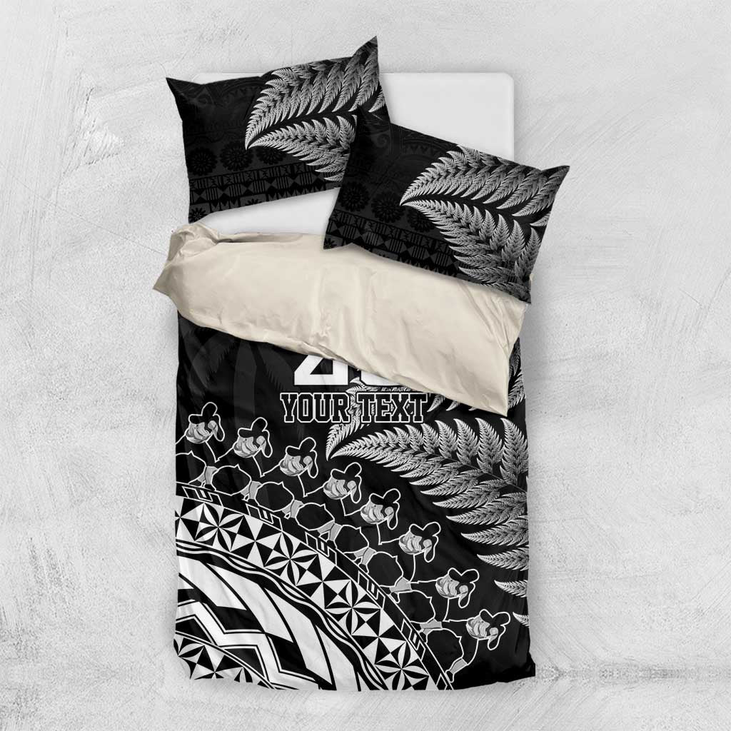 Custom Fiji New Zealand Rugby Bedding Set Cibi Dance with Black Fern - Vibe Hoodie Shop