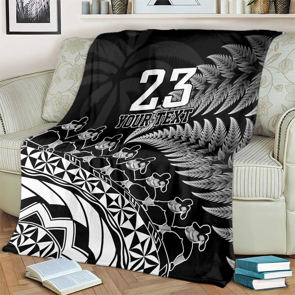 Custom Fiji New Zealand Rugby Blanket Cibi Dance with Black Fern - Vibe Hoodie Shop