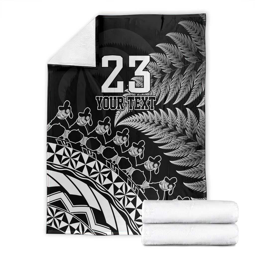 Custom Fiji New Zealand Rugby Blanket Cibi Dance with Black Fern - Vibe Hoodie Shop