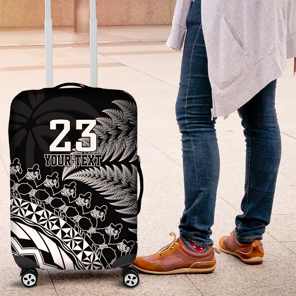 Custom Fiji New Zealand Rugby Luggage Cover Cibi Dance with Black Fern - Vibe Hoodie Shop