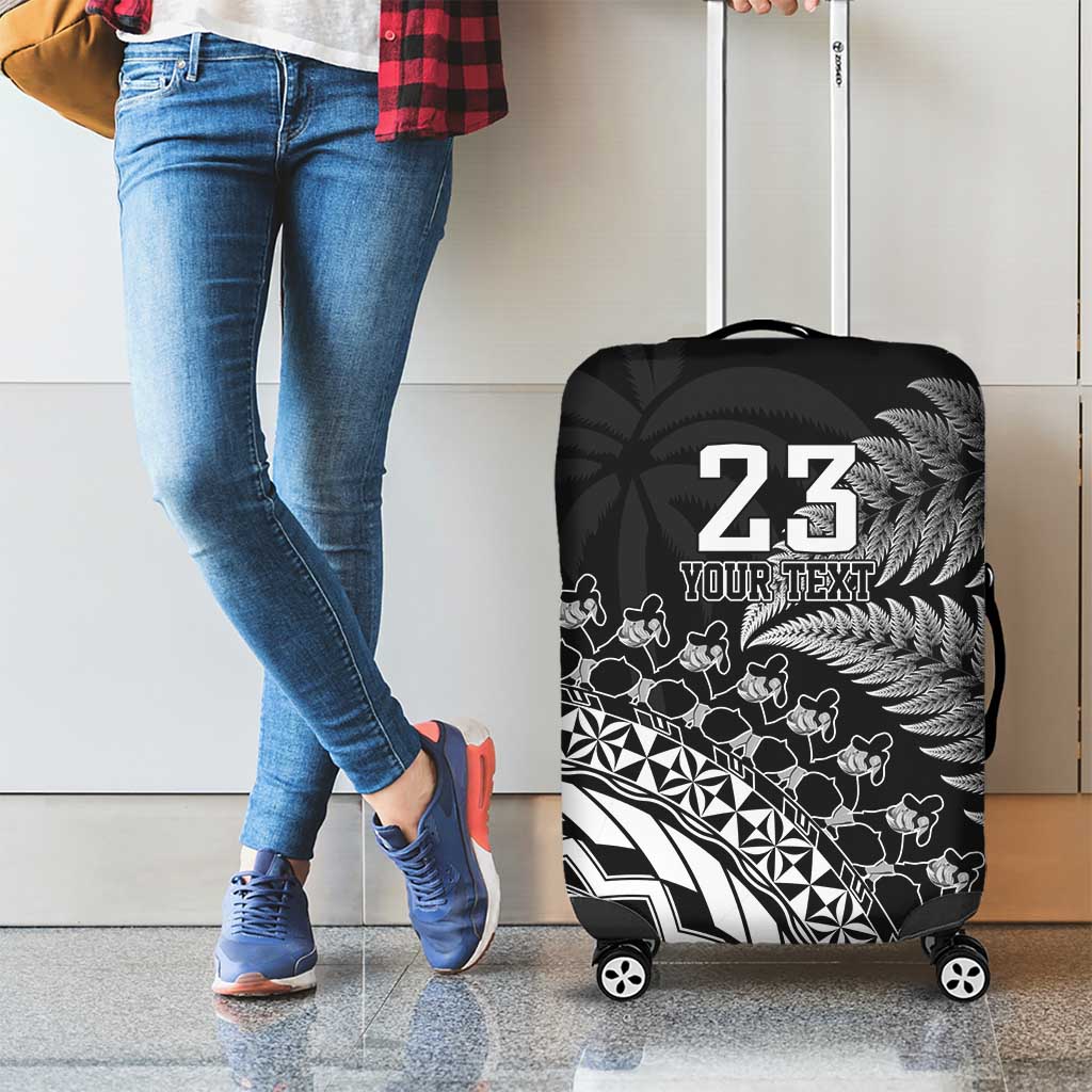 Custom Fiji New Zealand Rugby Luggage Cover Cibi Dance with Black Fern - Vibe Hoodie Shop