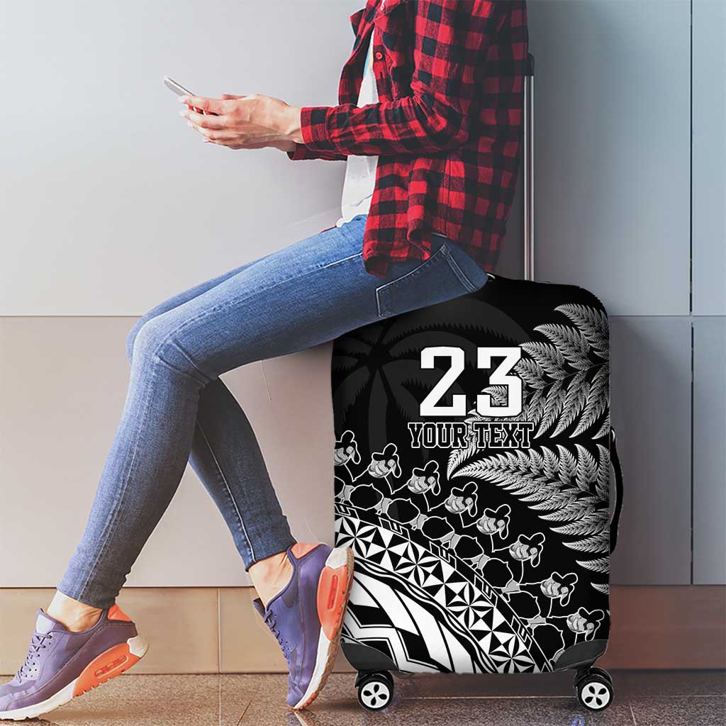Custom Fiji New Zealand Rugby Luggage Cover Cibi Dance with Black Fern - Vibe Hoodie Shop
