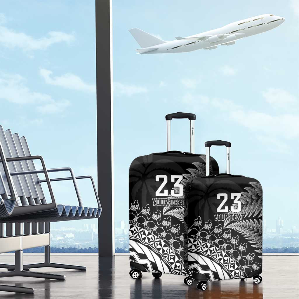 Custom Fiji New Zealand Rugby Luggage Cover Cibi Dance with Black Fern - Vibe Hoodie Shop