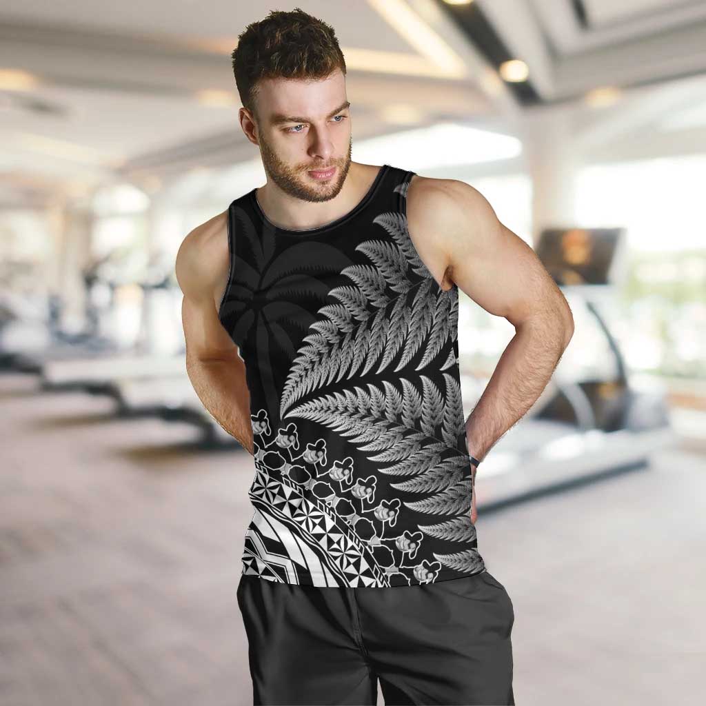 Custom Fiji New Zealand Rugby Men Tank Top Cibi Dance with Black Fern - Vibe Hoodie Shop