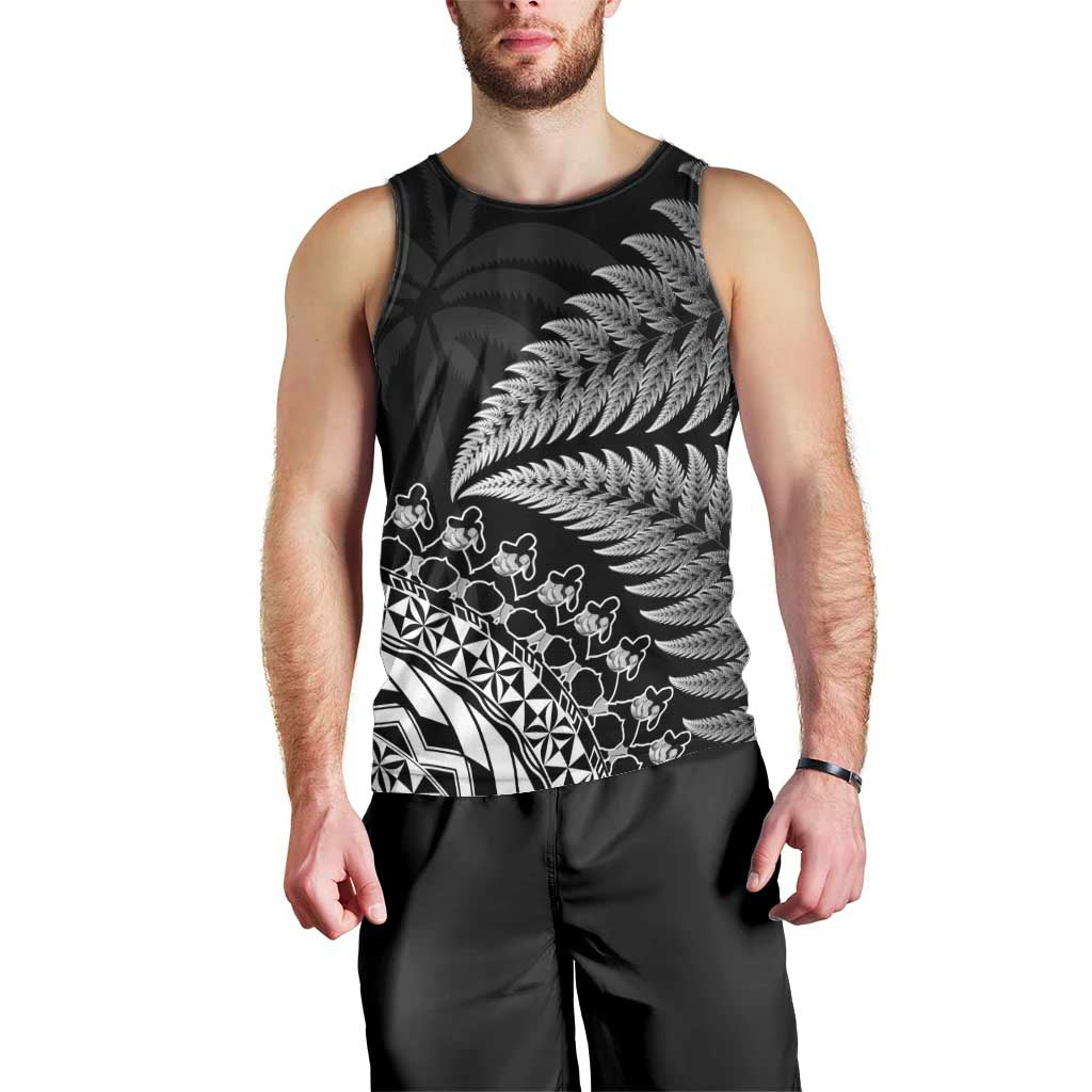 Custom Fiji New Zealand Rugby Men Tank Top Cibi Dance with Black Fern - Vibe Hoodie Shop