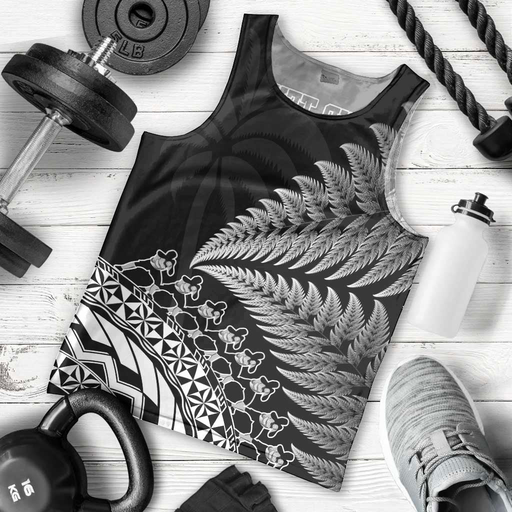 Custom Fiji New Zealand Rugby Men Tank Top Cibi Dance with Black Fern - Vibe Hoodie Shop