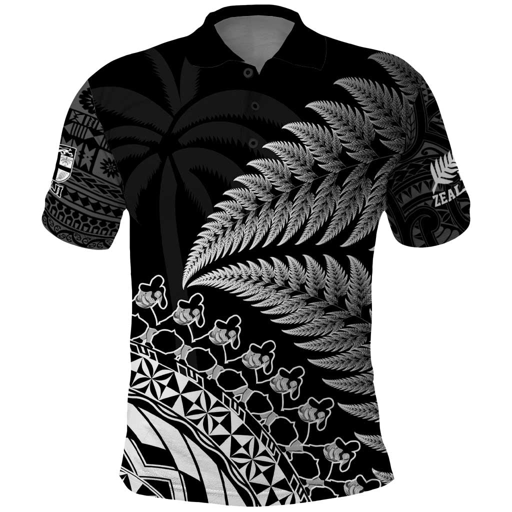 Custom Fiji New Zealand Rugby Polo Shirt Cibi Dance with Black Fern LT9 - Vibe Hoodie Shop