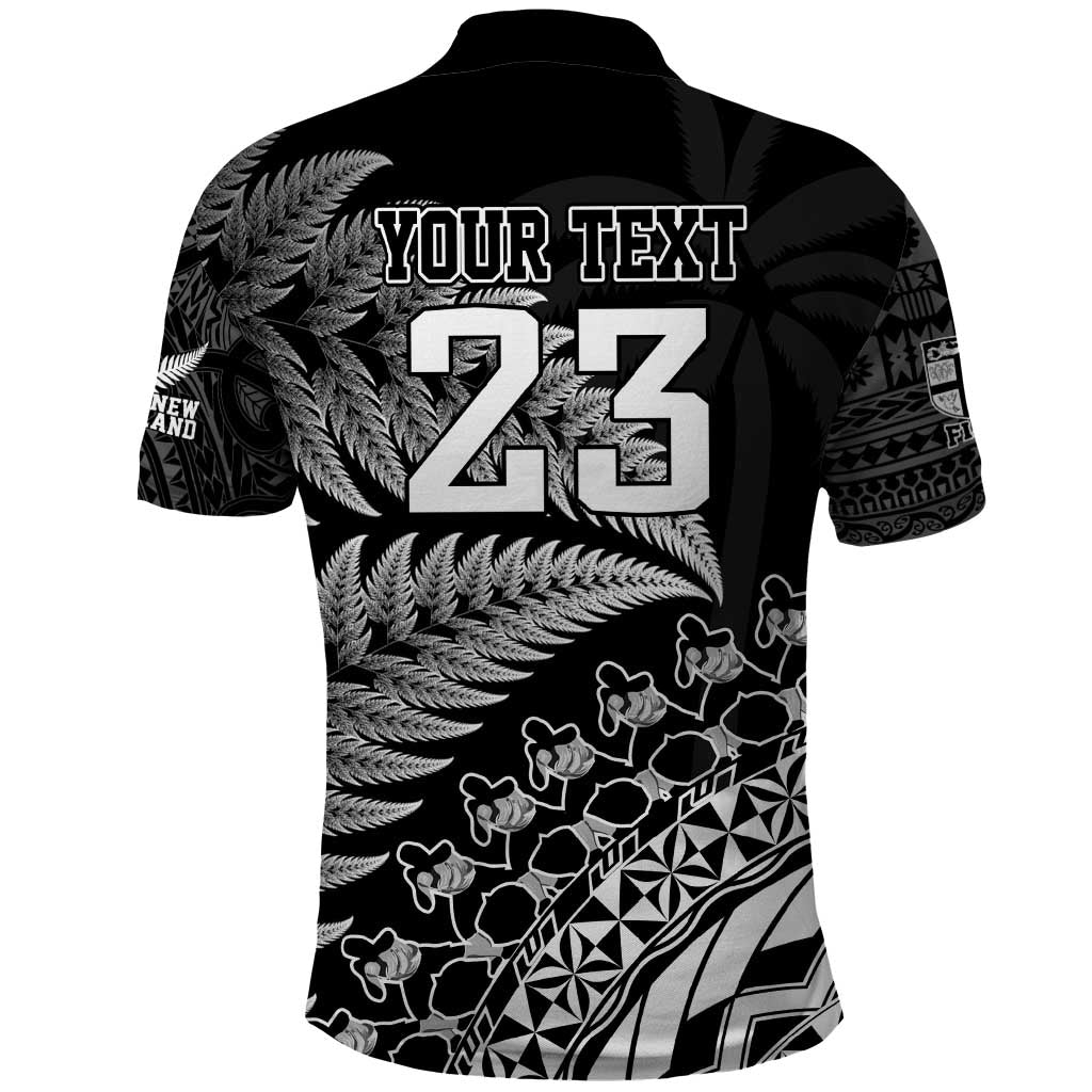 Custom Fiji New Zealand Rugby Polo Shirt Cibi Dance with Black Fern LT9 - Vibe Hoodie Shop