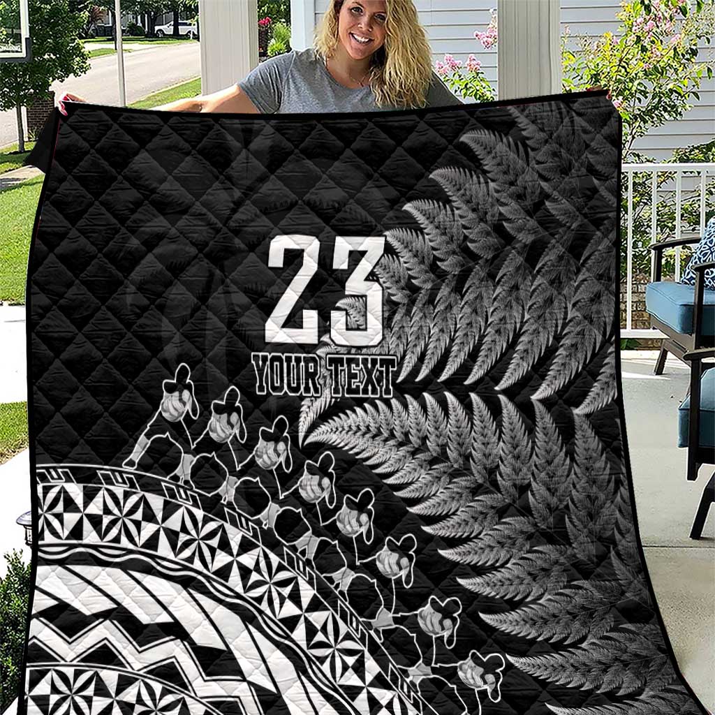 Custom Fiji New Zealand Rugby Quilt Cibi Dance with Black Fern - Vibe Hoodie Shop