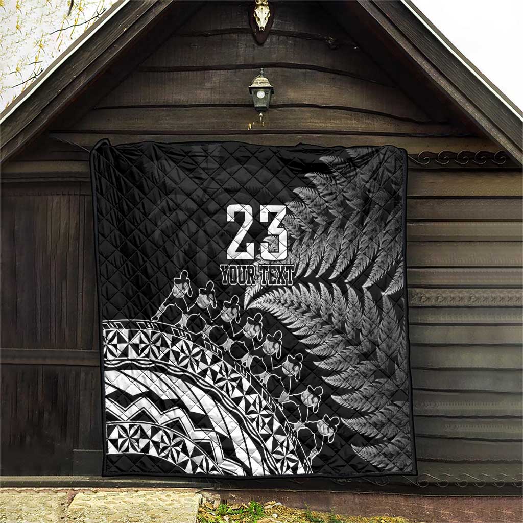 Custom Fiji New Zealand Rugby Quilt Cibi Dance with Black Fern - Vibe Hoodie Shop