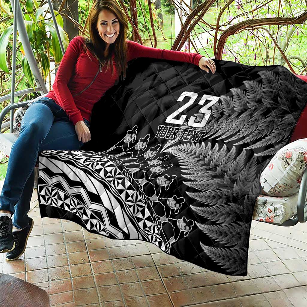 Custom Fiji New Zealand Rugby Quilt Cibi Dance with Black Fern - Vibe Hoodie Shop