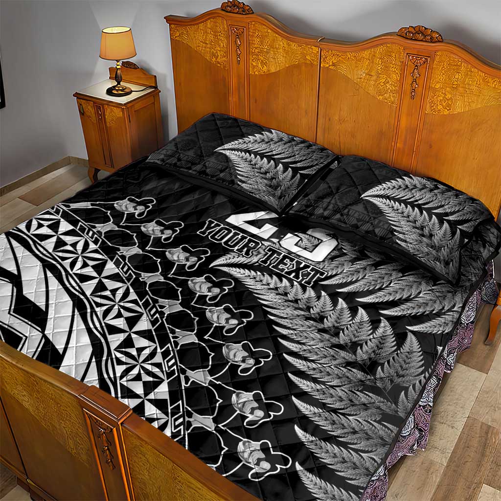 Custom Fiji New Zealand Rugby Quilt Bed Set Cibi Dance with Black Fern - Vibe Hoodie Shop