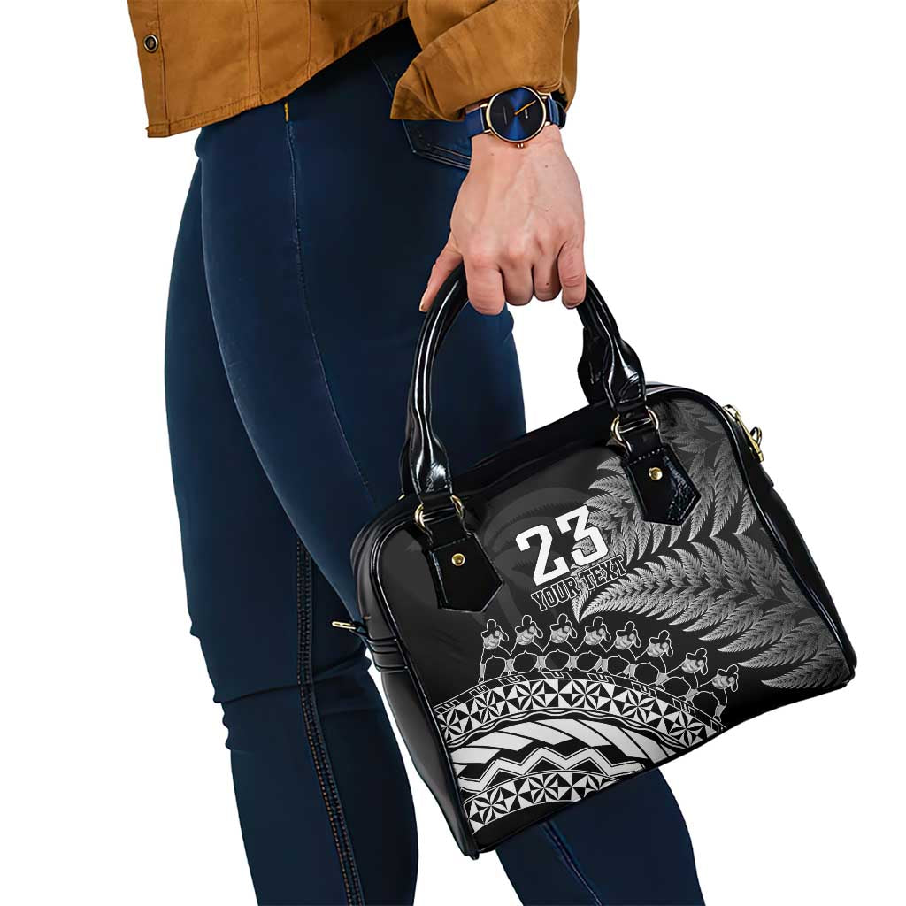 Custom Fiji New Zealand Rugby Shoulder Handbag Cibi Dance with Black Fern - Vibe Hoodie Shop