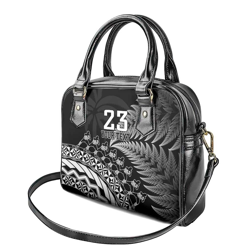 Custom Fiji New Zealand Rugby Shoulder Handbag Cibi Dance with Black Fern - Vibe Hoodie Shop