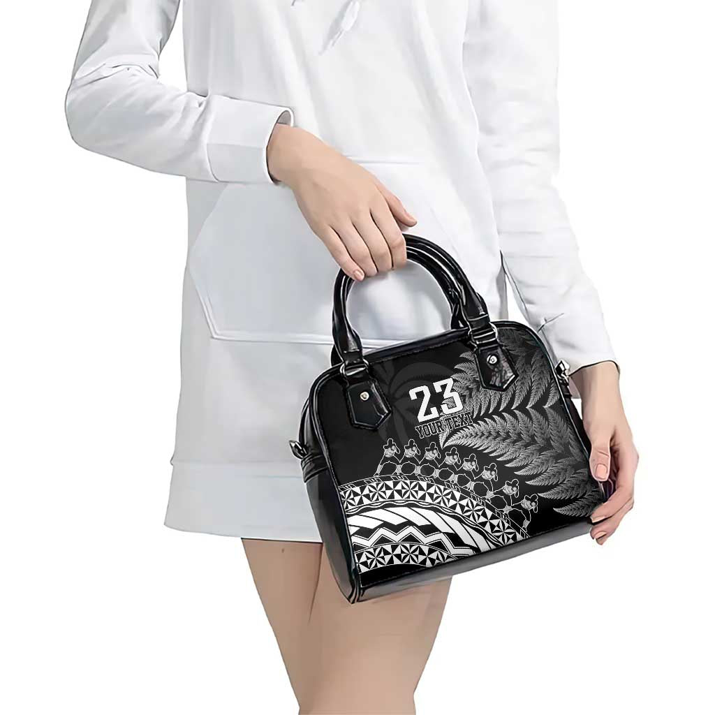 Custom Fiji New Zealand Rugby Shoulder Handbag Cibi Dance with Black Fern - Vibe Hoodie Shop