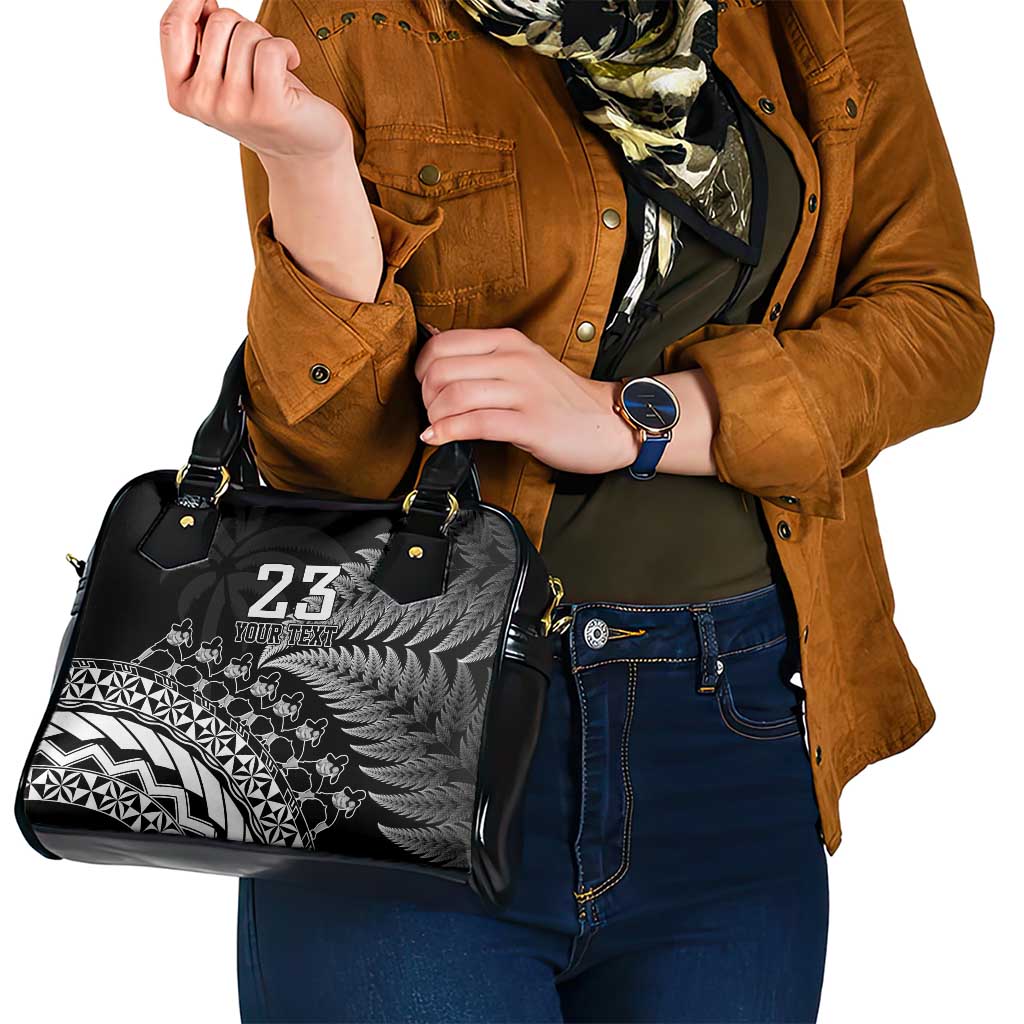 Custom Fiji New Zealand Rugby Shoulder Handbag Cibi Dance with Black Fern - Vibe Hoodie Shop