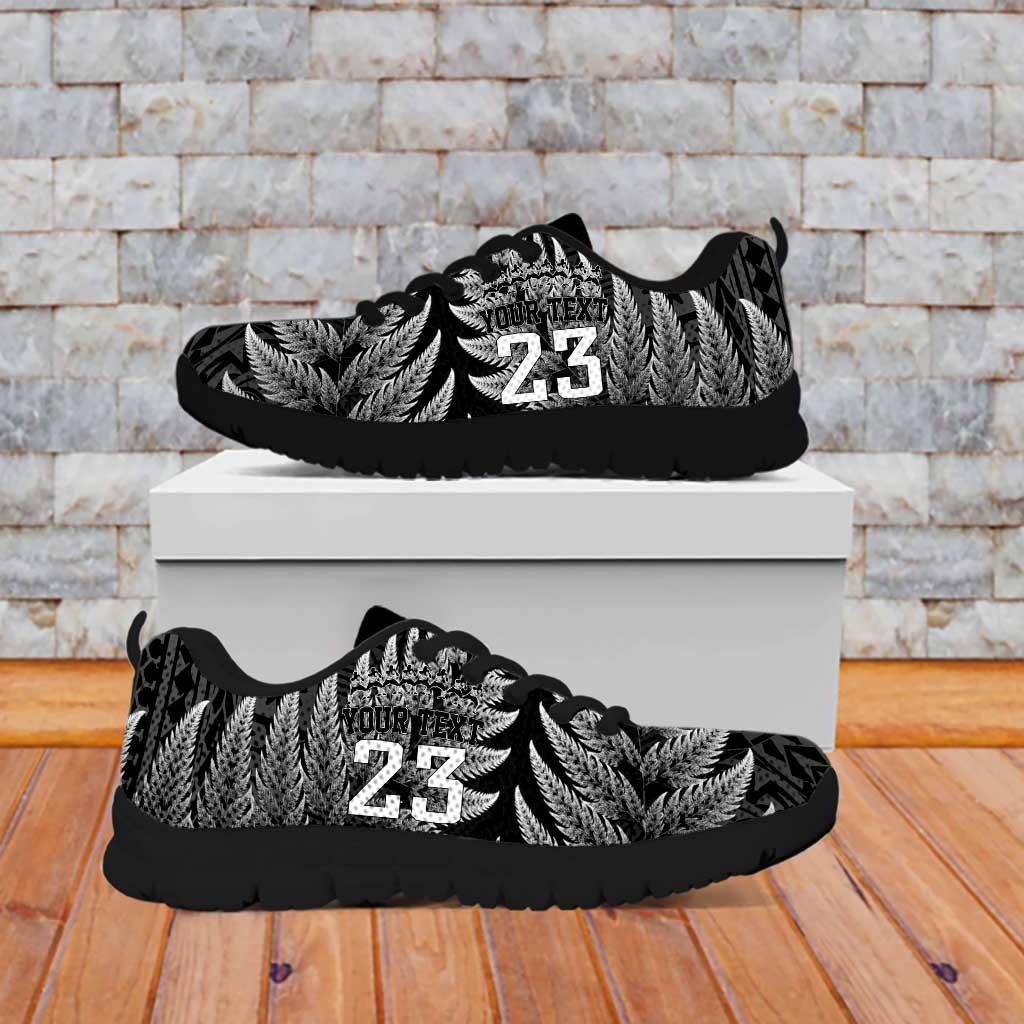 Custom Fiji New Zealand Rugby Sneakers Cibi Dance with Black Fern - Vibe Hoodie Shop