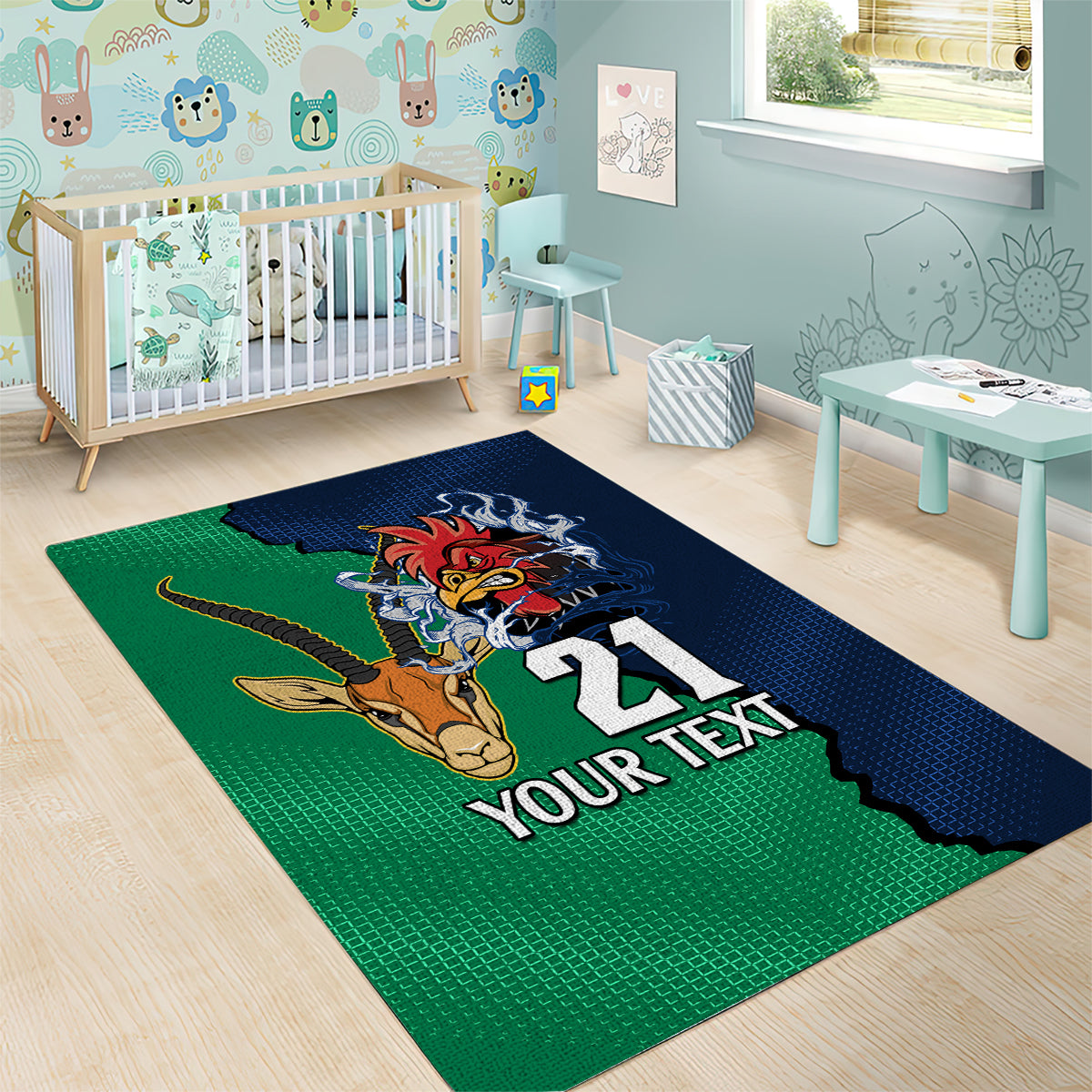 Custom France South Africa Rugby Area Rug Springboks and Gallic Rooster World Cup 2023 - Vibe Hoodie Shop