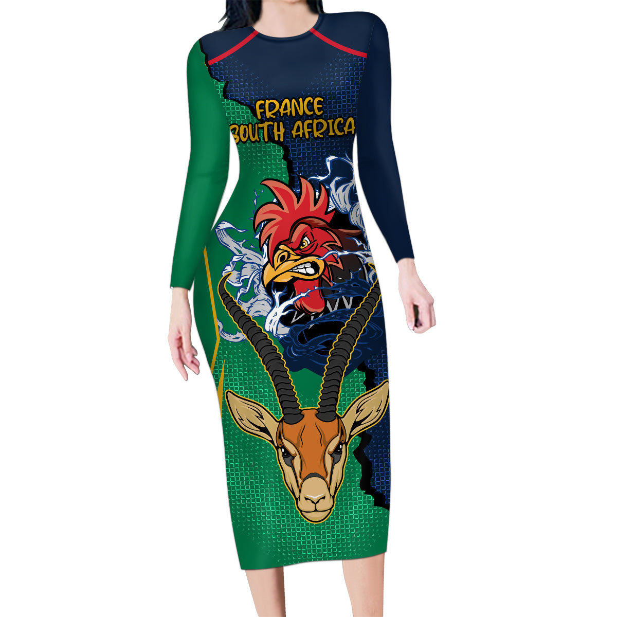 custom-new-zealnd-ireland-rugby-family-matching-long-sleeve-bodycon-dress-and-hawaiian-shirt-warrior-black-fern-and-shamrocks-world-cup-2023