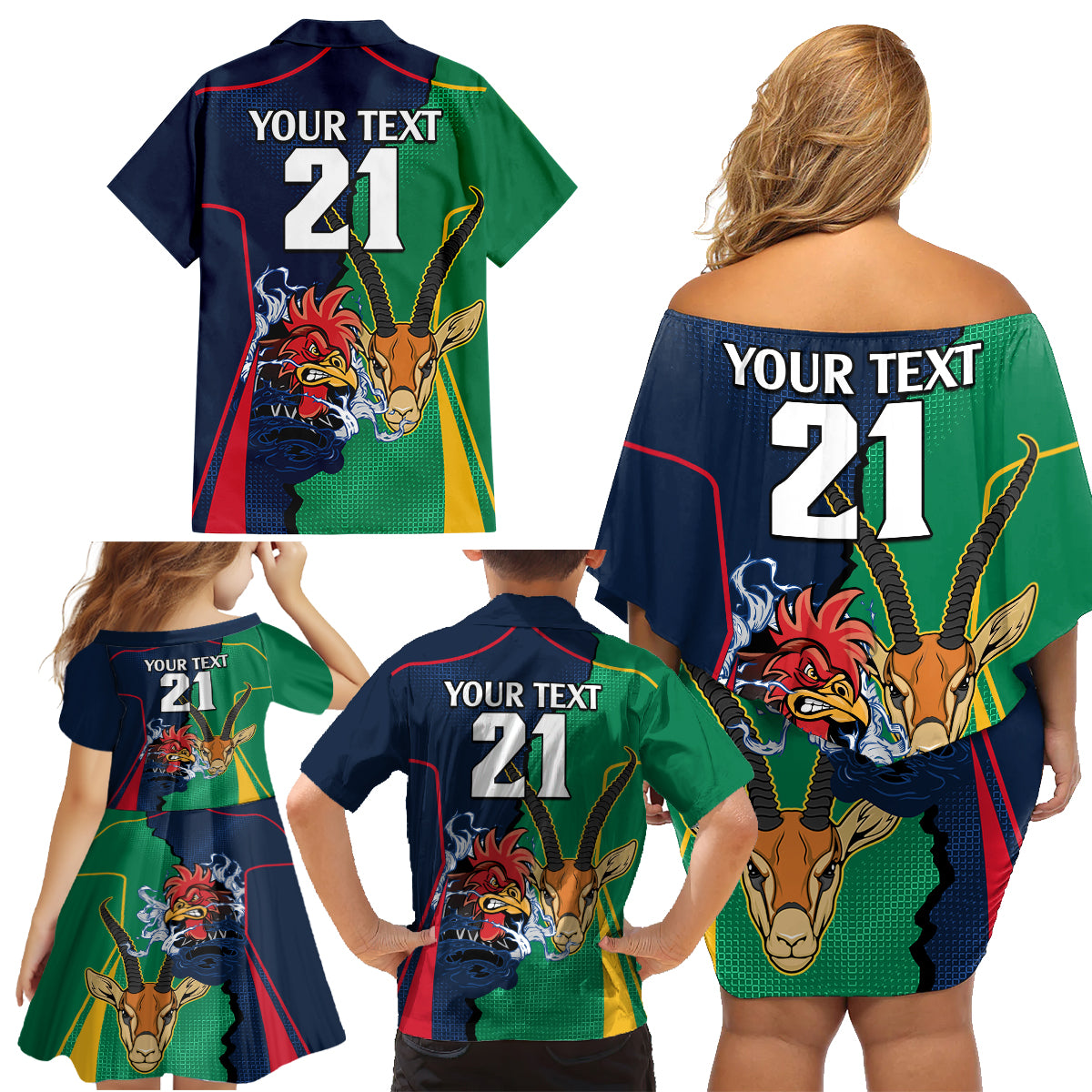 custom-new-zealnd-ireland-rugby-family-matching-off-shoulder-short-dress-and-hawaiian-shirt-warrior-black-fern-and-shamrocks-world-cup-2023