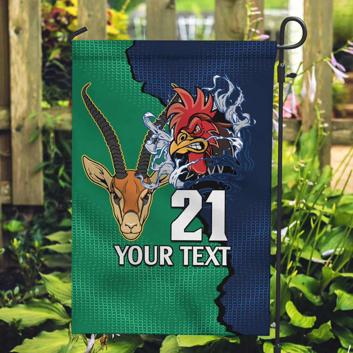 Custom France South Africa Rugby Garden Flag Springboks and Gallic Rooster World Cup 2023 - Vibe Hoodie Shop