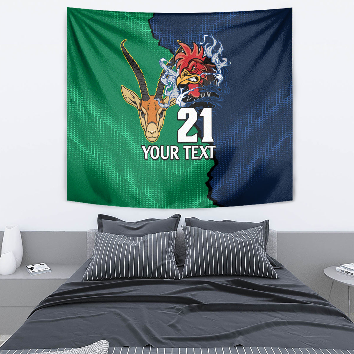 Custom France South Africa Rugby Tapestry Springboks and Gallic Rooster World Cup 2023 - Vibe Hoodie Shop