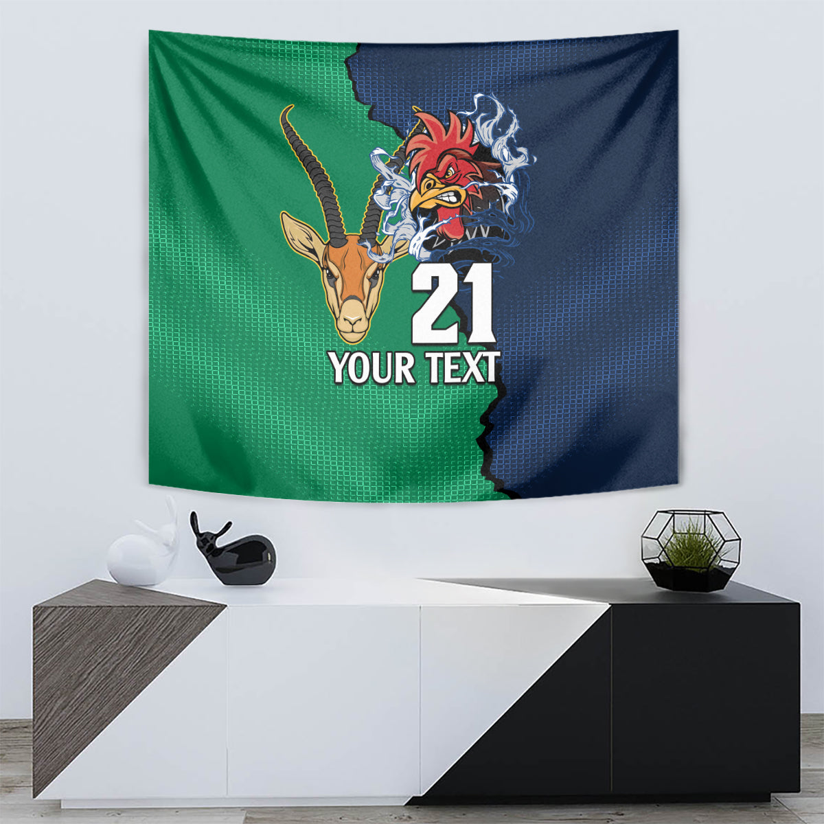 Custom France South Africa Rugby Tapestry Springboks and Gallic Rooster World Cup 2023 - Vibe Hoodie Shop