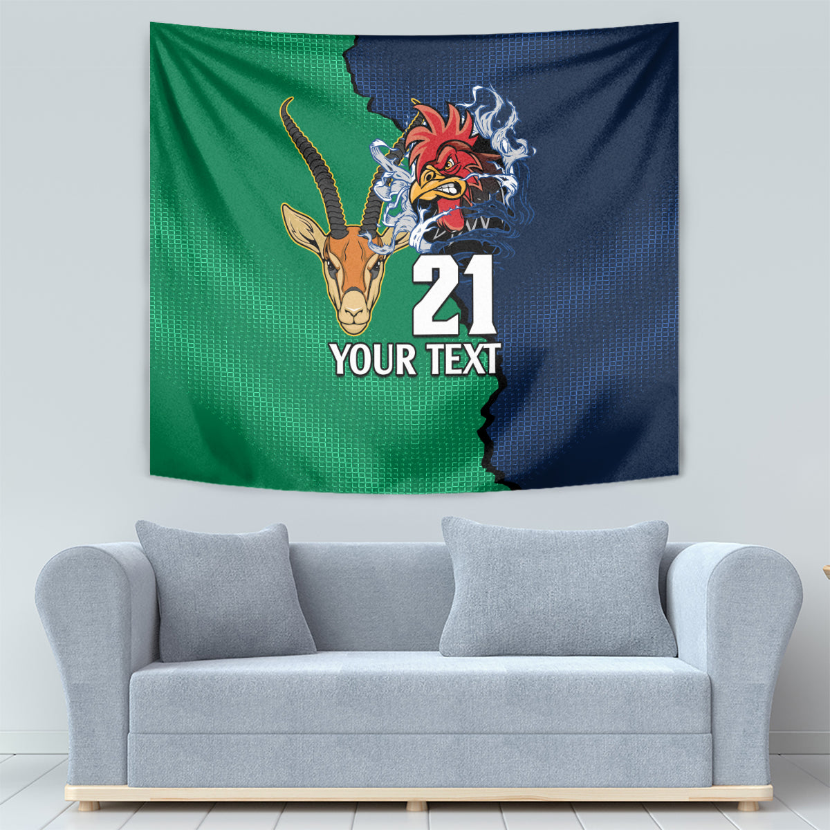 Custom France South Africa Rugby Tapestry Springboks and Gallic Rooster World Cup 2023 - Vibe Hoodie Shop