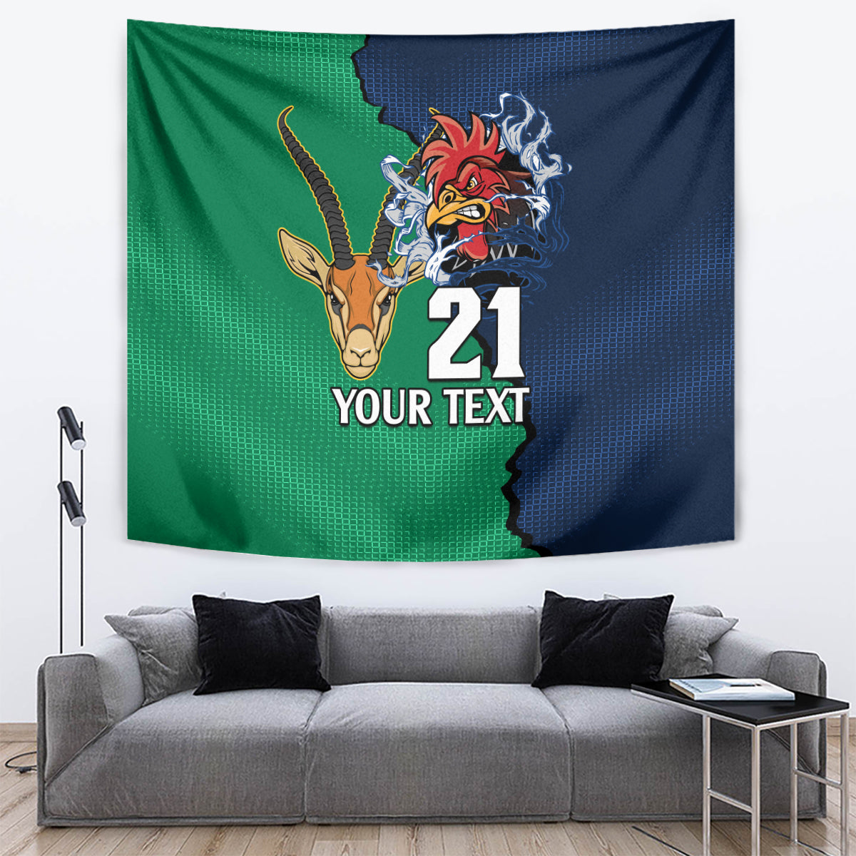 Custom France South Africa Rugby Tapestry Springboks and Gallic Rooster World Cup 2023 - Vibe Hoodie Shop