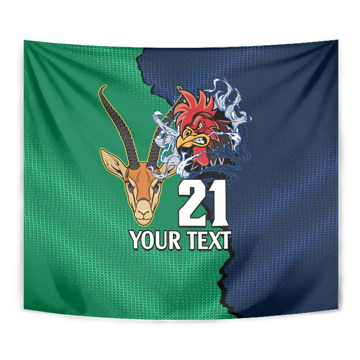 Custom France South Africa Rugby Tapestry Springboks and Gallic Rooster World Cup 2023 - Vibe Hoodie Shop